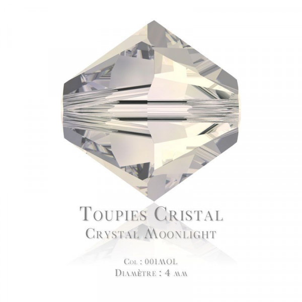 opvolger herten compact Toupies Swarovski Elements 4mm Crystal Moon Light x100 - la Perlerie 22